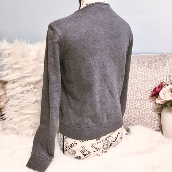 Banana Republic Zip Up Sweatshirt Moto Jacket in Charcoal Grey Size XS - Picture 8 of 16